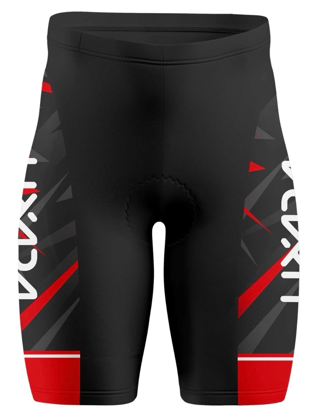 Men's Athletic Padded Cycling Breathable Shorts Black & Red 196 active bike ride
